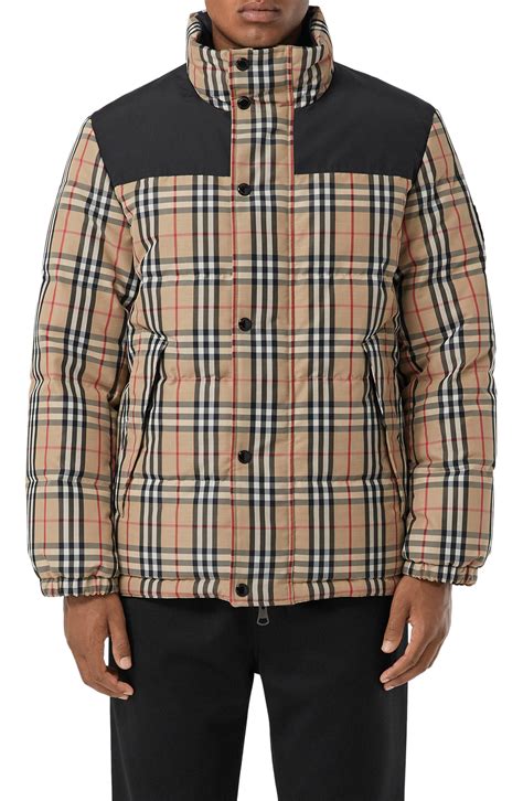 burberry reversible jacket men's|reversible check nylon puffer jacket.